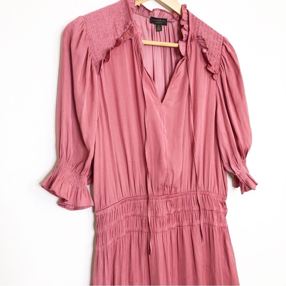 Anthropologie Current Air pink rose, Cape May, Waist mid dress - Picture 4 of 13